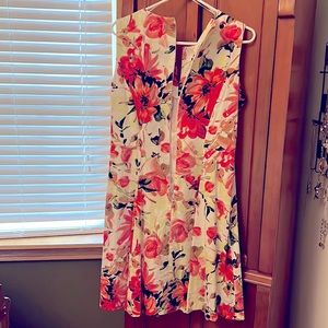 Chetta B A-line Kentucky Derby dress size 14 Pink-Coral-Floral
